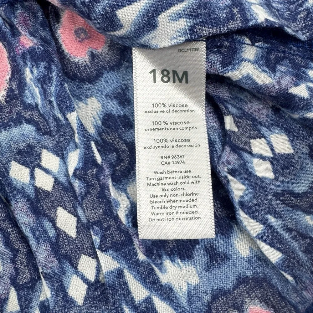 OSHKOSH BGOSH Toddlers Sundress Smocked Navy/Pink flowers -‎ 18M